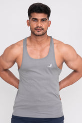 Rocklike Gym Vest Stringer for Men Light Grey
